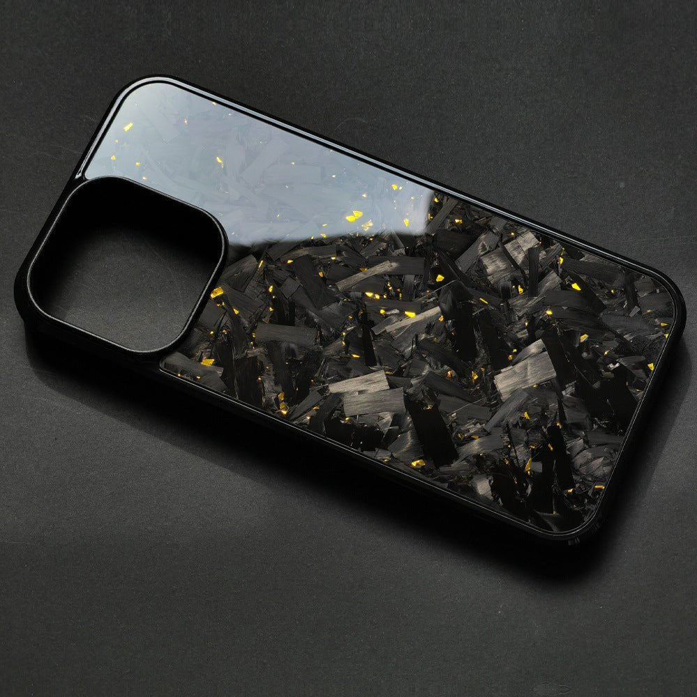 Forged Carbon iPhone Case - Premium Carbon Fiber Wallet (Large pattern red without magnet) | Carbon Works