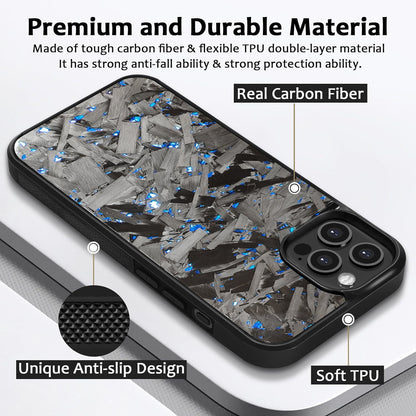 Forged Carbon iPhone Case - Premium Carbon Fiber Wallet (Large pattern red without magnet) | Carbon Works